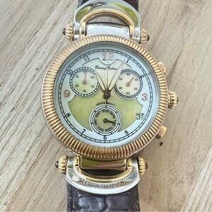 Rare Tommy Bahama TB2082 Chronograph Mother of Pearl Dial Watch NEW BATTERY